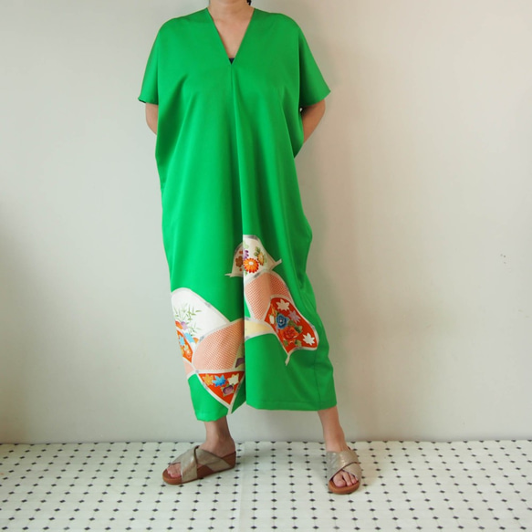 Square KIMONO Dress -using Vintage Kimono 第7張的照片