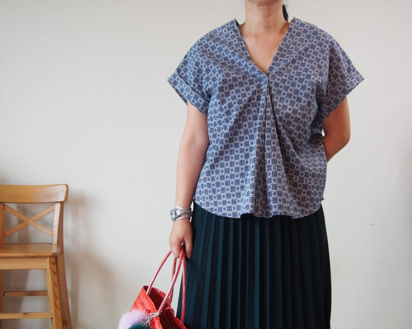 OKINAWA TOP  -upcycled from unused summer KIMONO 第1張的照片