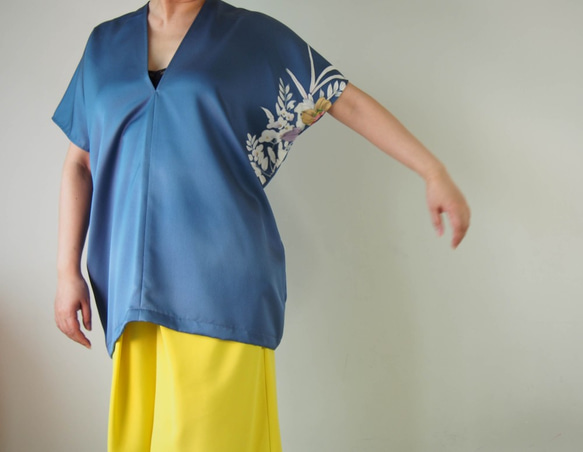 OKINAWA TOP  -upcycled from unused  KIMONO 第2張的照片