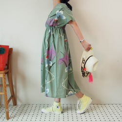 OKINAWA KAFTAN DRESS -from unused vintage summer Kimono 第1張的照片