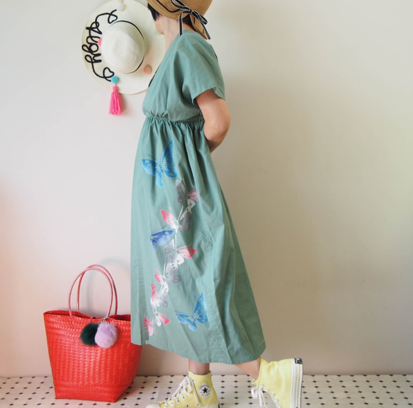 OKINAWA KAFTAN DRESS -from unused vintage summer Kimono 第4張的照片