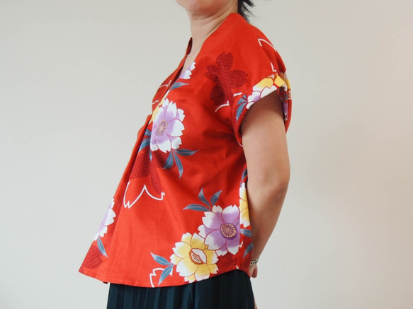 OKINAWA ORIGAMI TOP -From unused Summer KIMONO Fabric 第8張的照片