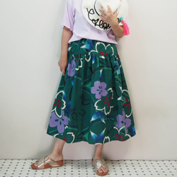 OKINAWA SKIRT LONG  -upcycled from unused summer KIMONO 第2張的照片