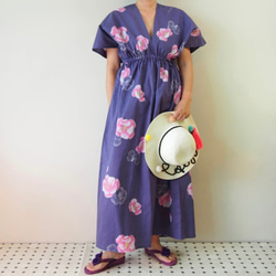 OKINAWA KAFTAN  -浴衣地を使ったカフタンドレス 限定２枚！ 1枚目の画像