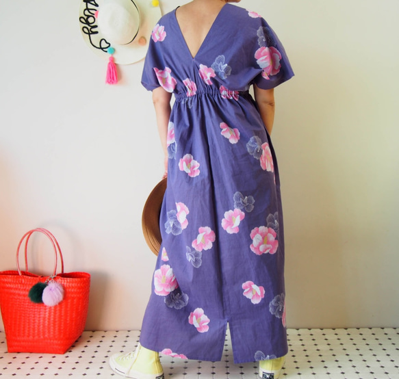 OKINAWA KAFTAN  -浴衣地を使ったカフタンドレス 限定２枚！ 4枚目の画像