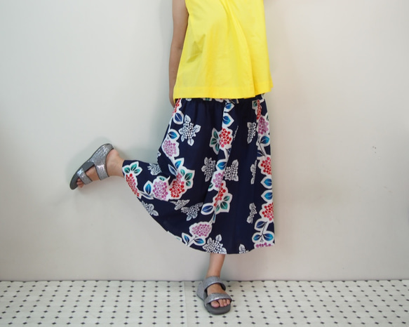 OKINAWA SKIRT LONG  -upcycled from unused summer KIMONO 第2張的照片