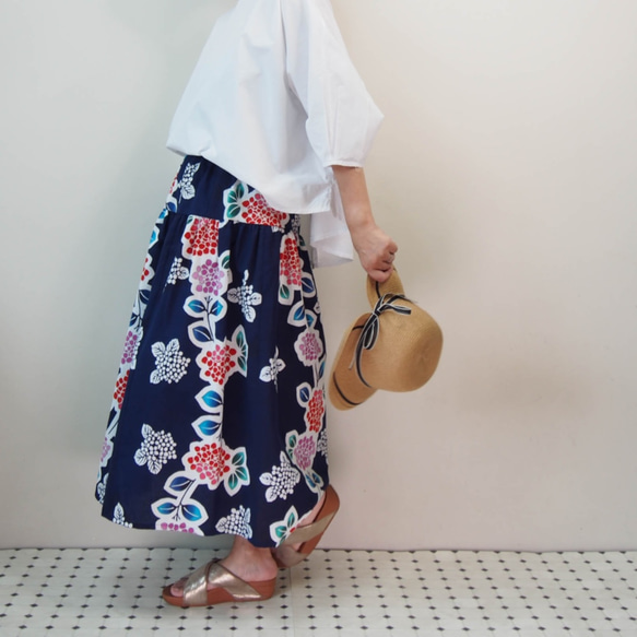 OKINAWA SKIRT LONG  -upcycled from unused summer KIMONO 第7張的照片