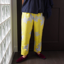 在庫ございます！レモンイエローの織り模様のテーパードパンツ -きまぐれコレクション 新柄!!　 3枚目の画像