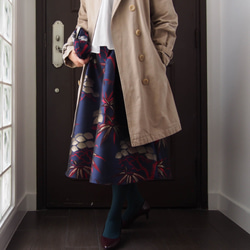 KABUKI Skirt -with KIMONO inspired woven fabric 第3張的照片