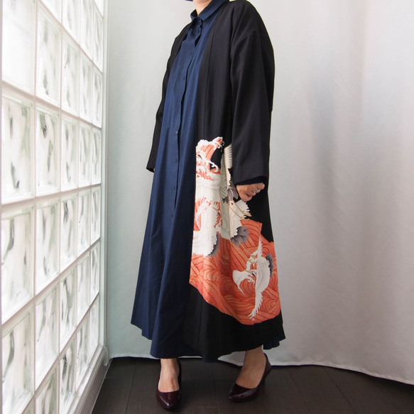 KIMONO Long Coat-長袍外套，和服和服重製正式！ 第3張的照片