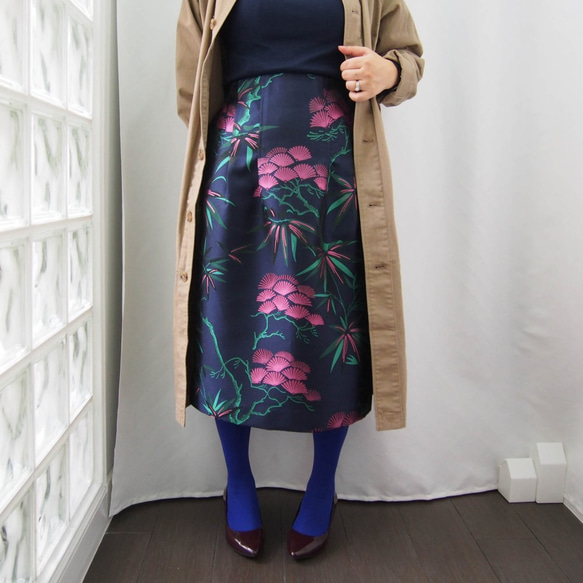 在庫ございます！ KABUKI SKIRT　-キモノチックな織り柄のスカート　ちょっとデザイン違いのセミタイト 5枚目の画像