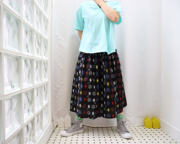 OKINAWA SKIRT LONG  -upcycled from unused summer KIMONO 第1張的照片