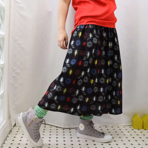 OKINAWA SKIRT ロング -綿の紬でつくったスカート 2枚限定！ 着物 