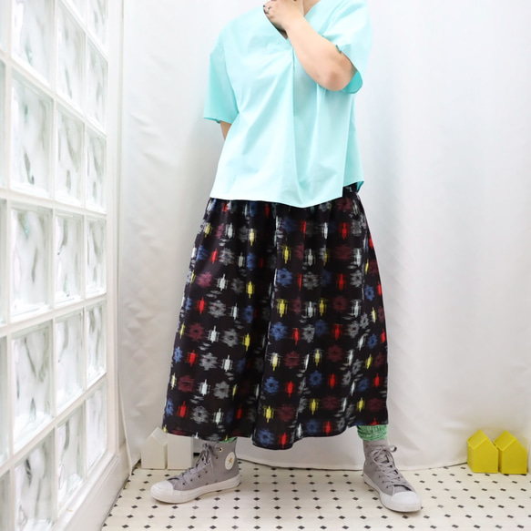 OKINAWA SKIRT LONG  -upcycled from unused summer KIMONO 第8張的照片