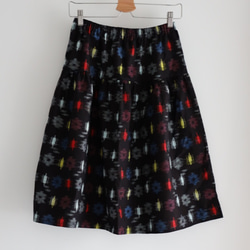 SOLD OKINAWA SKIRT ミディ　 -綿の紬でつくったスカート  1枚限定！　着物リメイク 10枚目の画像