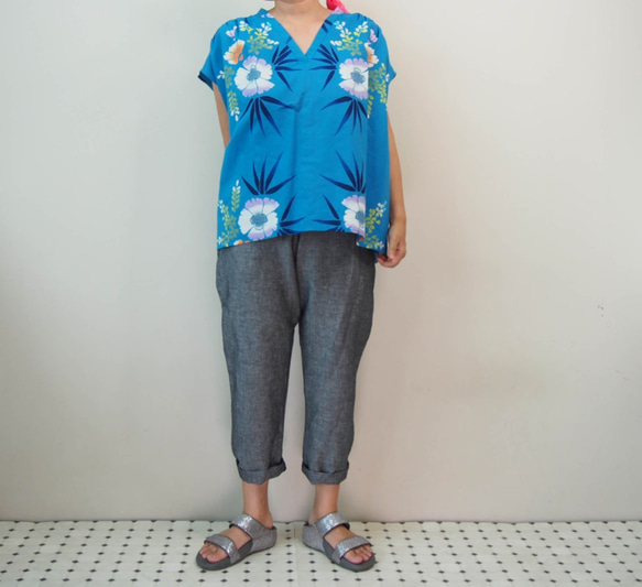 OKINAWA TOP  -upcycled from unused summer KIMONO 第2張的照片