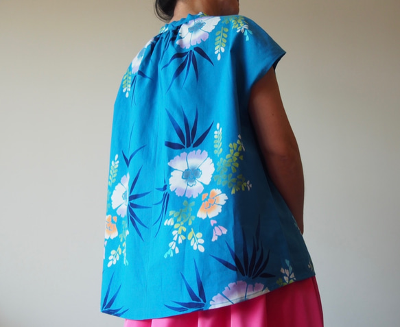 OKINAWA TOP  -upcycled from unused summer KIMONO 第4張的照片