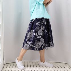 OKINAWA SKIRT MIDI  -upcycled from unused summer KIMONO 第1張的照片