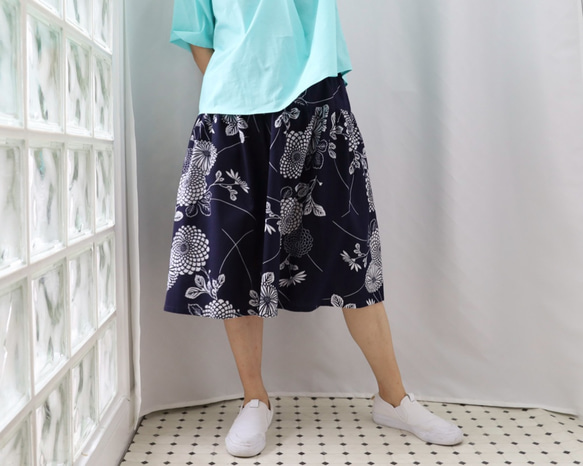 OKINAWA SKIRT MIDI  -upcycled from unused summer KIMONO 第2張的照片