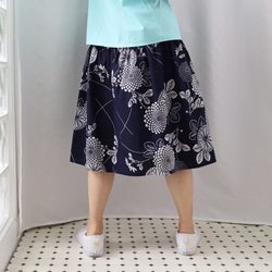 OKINAWA SKIRT MIDI  -upcycled from unused summer KIMONO 第3張的照片