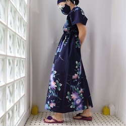 OKINAWA KAFTAN DRESS -from unused vintage summer Kimono 第4張的照片