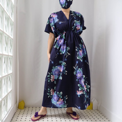 OKINAWA KAFTAN DRESS -from unused vintage summer Kimono 第5張的照片