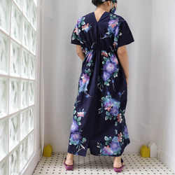 OKINAWA KAFTAN DRESS -from unused vintage summer Kimono 第6張的照片