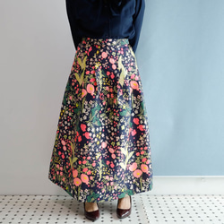 マキシ丈 90cm丈 きまぐれコレクション　-クレイジーな織り模様のスカート 2枚目の画像