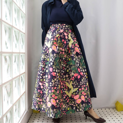 マキシ丈 90cm丈 きまぐれコレクション　-クレイジーな織り模様のスカート 6枚目の画像