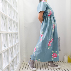 OKINAWA KAFTAN DRESS -from unused vintage summer Kimono 第1張的照片