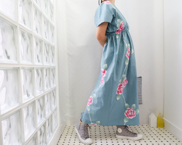OKINAWA KAFTAN DRESS -from unused vintage summer Kimono 第1張的照片