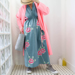 OKINAWA KAFTAN DRESS -from unused vintage summer Kimono 第4張的照片