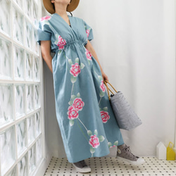 OKINAWA KAFTAN DRESS -from unused vintage summer Kimono 第8張的照片