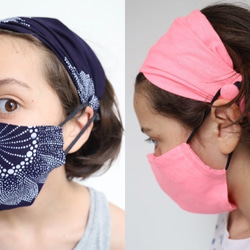 HK Mask使用浴衣布製作的三維面具我們也有配套的衣服！ -帶鼻線和濾袋 第10張的照片