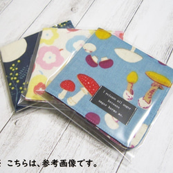 大人のガーゼハンカチ☆雪の音×ドット柄（24㎝×24㎝） 5枚目の画像