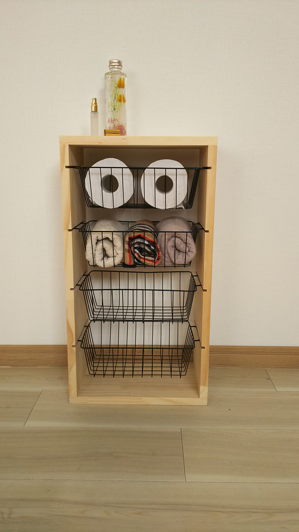 ワイヤーバスケット 4段シェルフ 棚・シェルフ・ラック もくもく