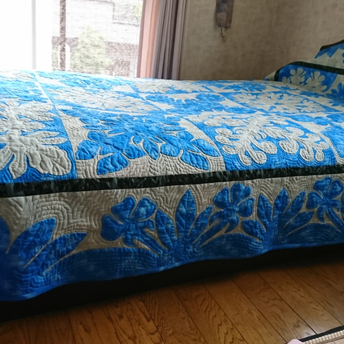 ハワイアンキルトベッドスプレッドHawaiian Quilt キルトケット