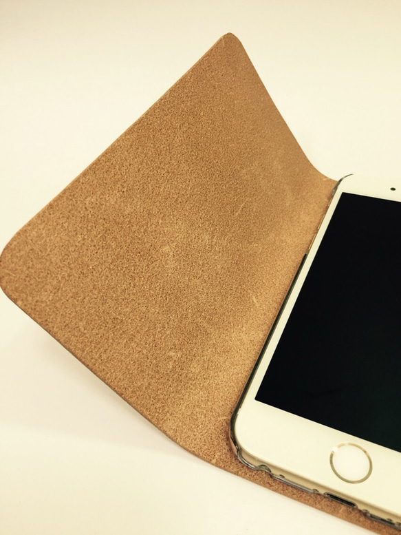 Leather iPhone6​​,6S case natural JAPAN made 第3張的照片