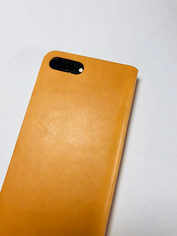 Leather iphone6plus,6s plus case camel JAPAN made 第2張的照片