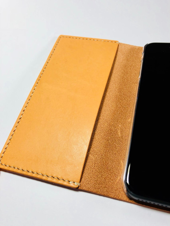 Leather iphone6plus,6s plus case camel JAPAN made 第5張的照片