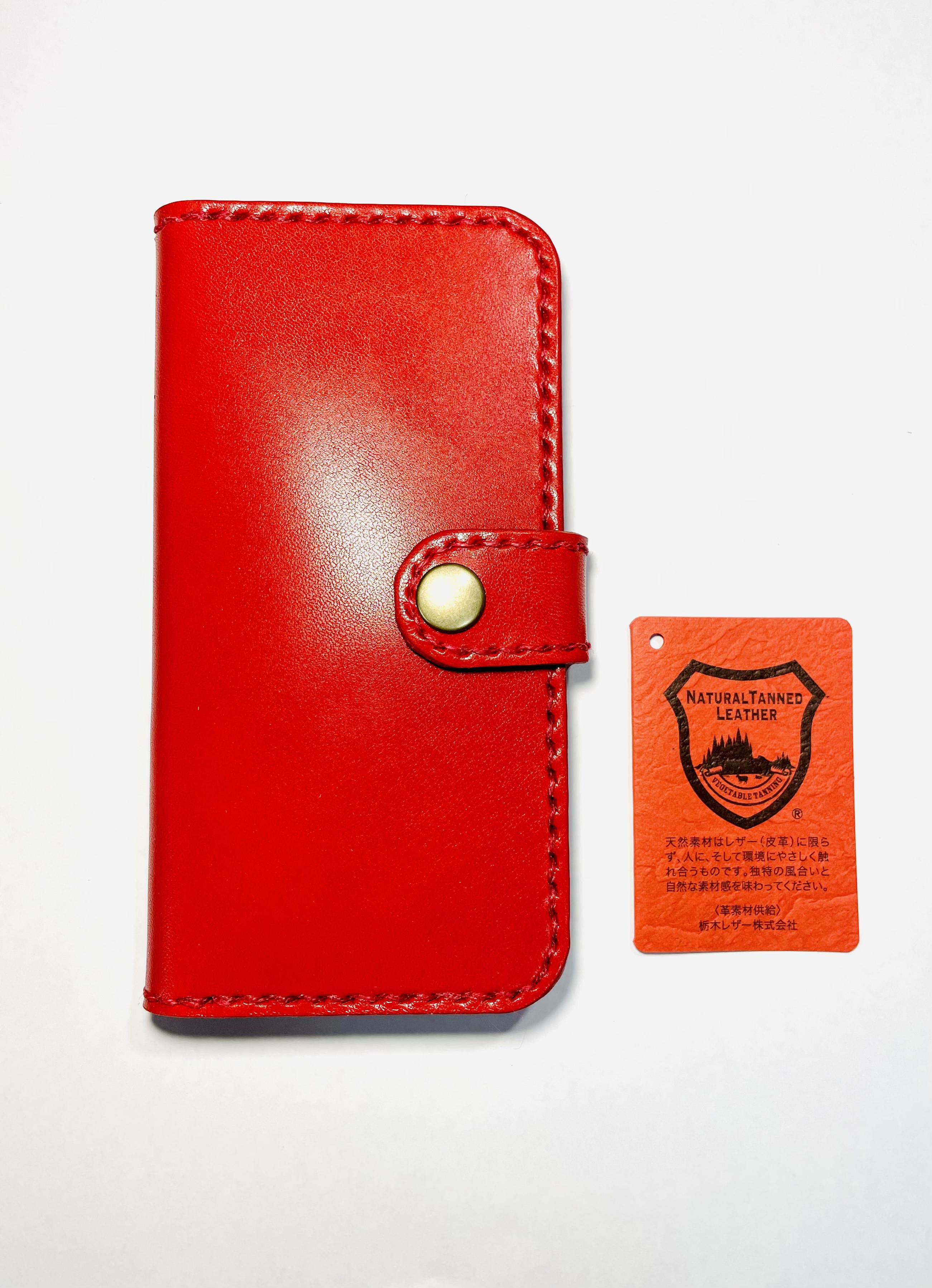 栃木レザーiPhone各種ケース⑥ AKA (新型iPhone15対応可,刻印無料)