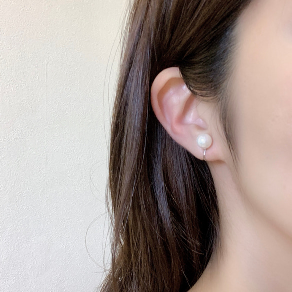 《再販》貝パール　イヤーカフセット【sv925・14kgfピアス/イヤリング】/earcuff-001 8枚目の画像