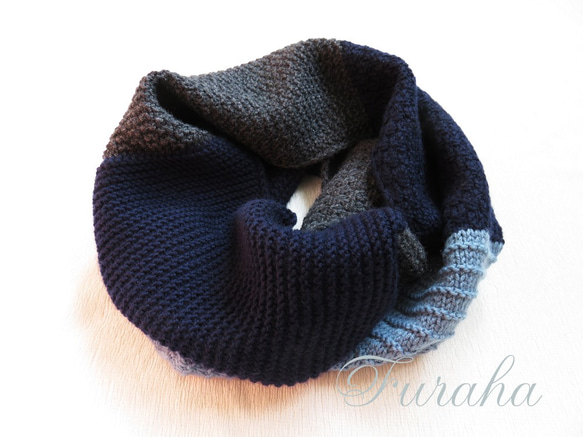 [日本境內免運費][100%日本美利奴羊毛]colors_snood Navy2 第2張的照片