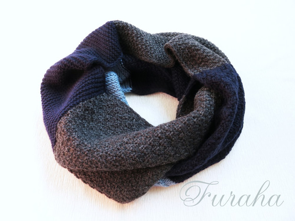 [日本境內免運費][100%日本美利奴羊毛]colors_snood Navy2 第1張的照片