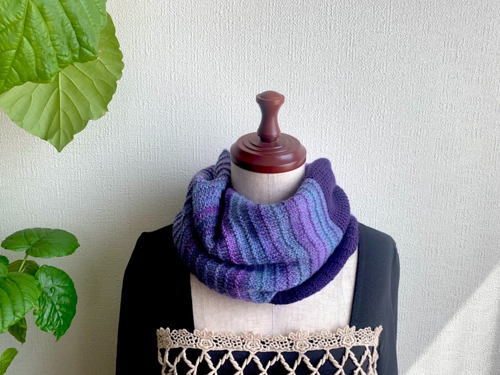 【受注制作】色々なお洋服に合う、極上のやわらかメリノのスヌード_パンジー 【日本製メリノウール100％】 12,324円