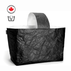 繰り返し洗えて衛生的《頑丈なカナダ製大容量バッグ》海外デザイナーズ まとめ買い 荷物運び【チャコール Lサイズ】 2枚目の画像
