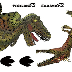 オーガニックコットン マスク2枚入り　恐竜マスクキット（リアルカラー） 3枚目の画像
