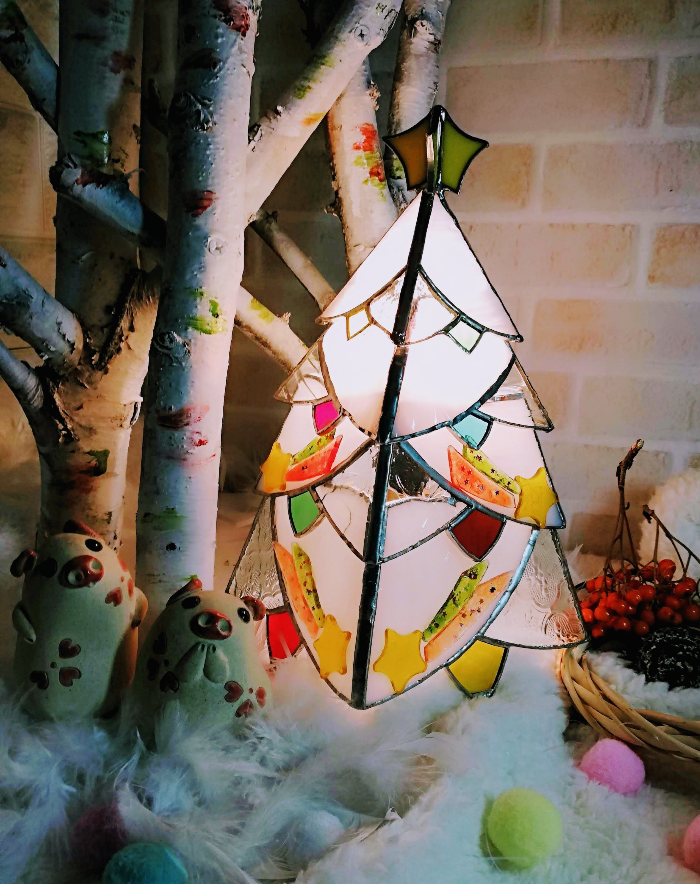 ティファニースタイルテーブルランプ電気スタンドガラスランプ