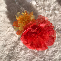 可愛らしい暖色系　和紙の花＃1　4点セット　受注制作 2枚目の画像