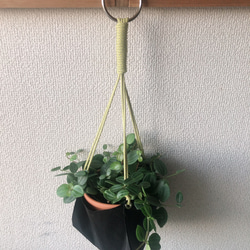 観葉植物　植木鉢カバー　プラントハンガー　ナイロン製　ブラック 2枚目の画像